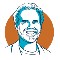 Daniel Goleman headshot line drawing