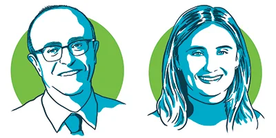 Goodman and Olivia headshot line drawing