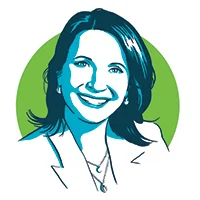 Margie Warrell headshot line drawing