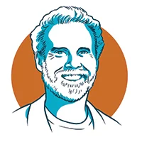 Daniel Goleman headshot line drawing