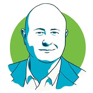 Dominic Schofield headshot line drawing